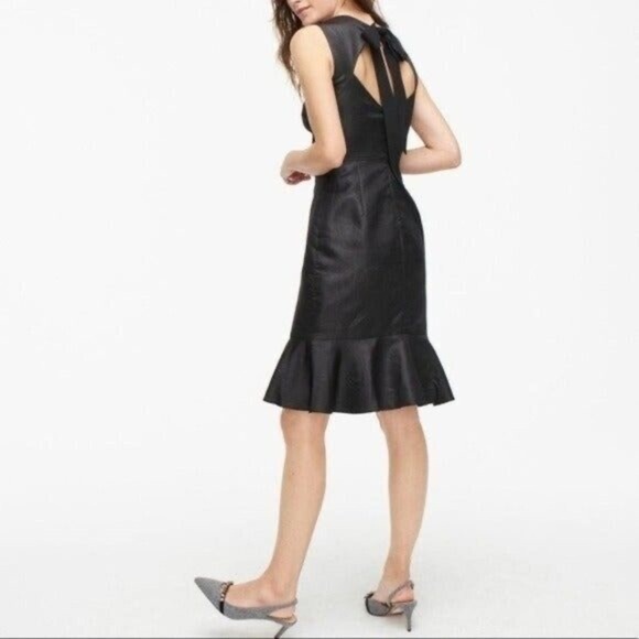 NWT J. Crew ruffle hem/ flounce open back sheath dress ❤️ - Picture 3 of 9